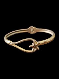 Vintage Gold Tone Hinged Star Bracelet