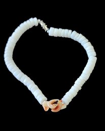 Vintage Handcrafted White Coral And Shell Bracelet