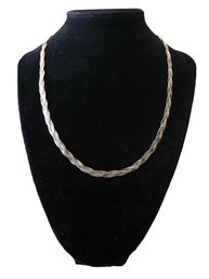 Gorgeous Vintage Braided Sterling Silver Necklace From Italy