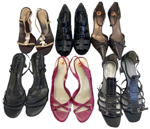 Six Pairs Of Strappy Pumps Size 7 (E)