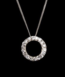 Vintage Sterling Silver Necklace With CZ Pendant