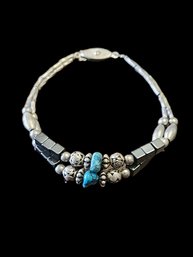 Vintage Hematite And Turquoise Color Bracelet