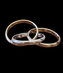 Vintage Sterling Silver 3 Interlocking Rings