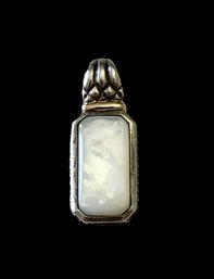 Beautiful Vintage 14K & Sterling Silver Mother Of Pearl Pendant