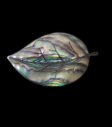 Beautiful Vintage Abalone Sterling Silver Brooch From Mexico