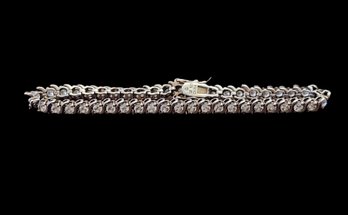 Beautiful Vintage Sterling Silver CZ Bracelet