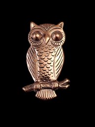 Adorable Vintage Copper Color Owl Brooch