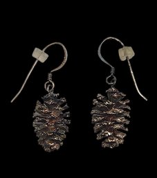 Vintage Sterling Silver Pine Cone Earrings