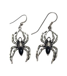 Vintage Sterling Silver Spider Earrings