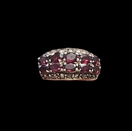 Vintage Sterling Silver Ruby Stone Ring, Size 6