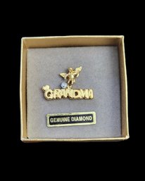 Vintage Grandma Pin With Genuine Diamond