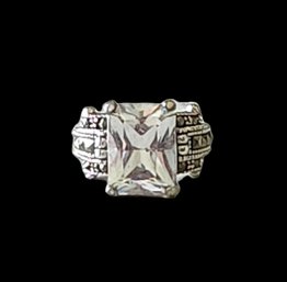 Vintage Sterling Silver CZ Ring, Size 6