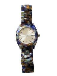 Vintage Nixon Blue/Brown Women's Ceramic Watch With Stainless Steel Back