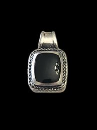 Vintage Sterling Silver Onyx Color Pendant