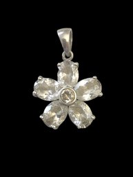 Vintage Sterling Silver Rhinestone Pendant