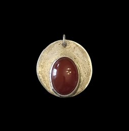 Vintage Sterling Silver Amber Color Pendant