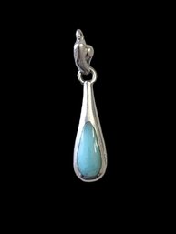 Vintage Sterling Silver Turquoise Color Pendant