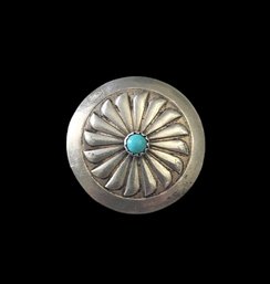 Vintage Sterling Silver Turquoise Color Button Cover