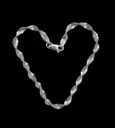 Beautiful Vintage Sterling Silver Twisted Bracelet From Italy