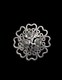 Gorgeous Old Vintage 865 Silver Brooch From Mexico