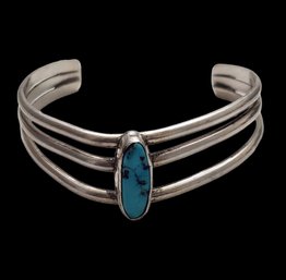 Vintage Sterling Silver Turquoise Color Bracelet