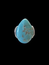 Vintage Sterling Silver Turquoise Color Ring From Thailand, Size 7