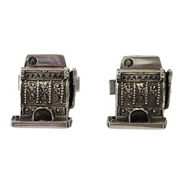 Vintage Sterling Silver Slot Machine Cuff Links