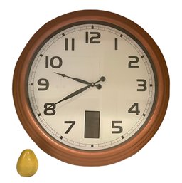 Two Foot Large Digital & Analog Copper Tone Wall Clock By Kirch