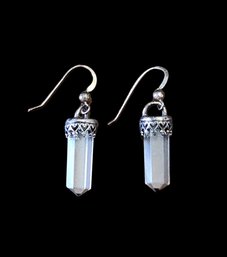 Vintage Sterling Silver Clear Crystal Style Earrings