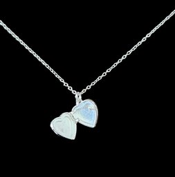 Vintage Sterling Silver Heart Locket Adjustable Necklace