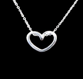 Vintage Sterling Silver Heart Necklace