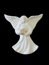 Vintage Ivory Fine China Lenox Angel Pin Embellished In 24Kt Gold