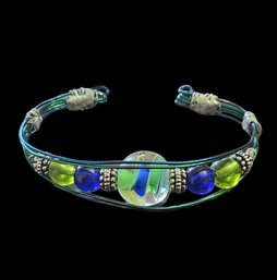 Vintage Beaded Green/Blue Color Bracelet