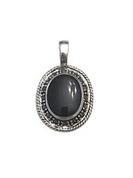 Vintage Sterling Silver Onyx Color Pendant