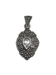 Vintage Sterling Silver Marcasite Pendant