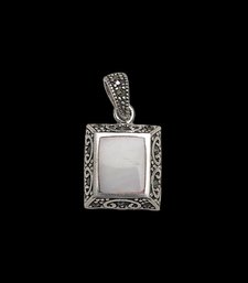 Vintage Sterling Silver Marcasite Pendant