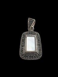 Vintage Sterling Silver Marcasite Pendant