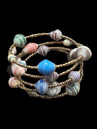 Vintage Multi Color Beaded Shells Bracelet