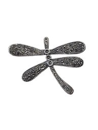 Adorable Vintage Sterling Silver Marcasite Dragonfly Brooch