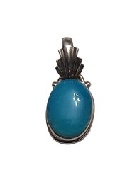 Vintage Sterling Silver Turquoise Color Pendant