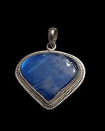 Vintage Sterling Silver Blue Color Pendant