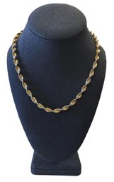 Gorgeous Vintage Italian Sterling Silver Thick Twisted Chain With Gold Overlay