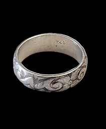 Vintage Sterling Silver Floral Ring, Size 8