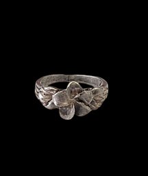 Vintage Sterling Silver Flower Ring, Size 6