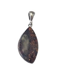 Vintage Sterling Silver Amber Pendant