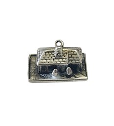 Vintage Sterling Silver House Charm Pendant