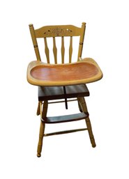 Vintage 1970s Wooden High Chair