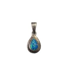 Vintage Sterling Silver Opal Color Pendant