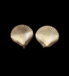 Vintage Sterling Silver Screw On Shell Earrings