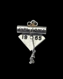 Vintage Sterling Silver 1965 Cap And Diploma  Pendant